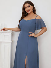 Load image into Gallery viewer, Plain Solid Color Plus Size Wholesale Chiffon Bridesmaid Dress ES00237