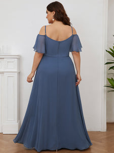 Plain Solid Color Plus Size Wholesale Chiffon Bridesmaid Dress ES00237