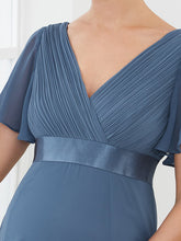 Load image into Gallery viewer, Color=Dusty Navy | Cute and Adorable Deep V-neck Dress for Pregnant Women-Dusty Navy 5