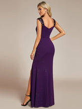 Load image into Gallery viewer, Color=Drak Purple | Glitter Split Wholesale Evening Dresses-Drak Purple 3