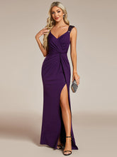 Load image into Gallery viewer, Color=Drak Purple | Glitter Split Wholesale Evening Dresses-Drak Purple 4