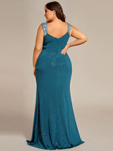 Load image into Gallery viewer, Plus Glitter Split Wholesale Evening Dresses