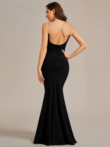 Mermaid Spaghettie Straps Wholesale Evening Dresses#Color_Black