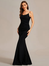 Load image into Gallery viewer, Mermaid Spaghettie Straps Wholesale Evening Dresses#Color_Black