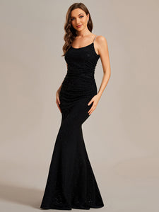 Mermaid Spaghettie Straps Wholesale Evening Dresses#Color_Black