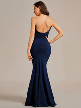 Load image into Gallery viewer, Mermaid Spaghettie Straps Wholesale Evening Dresses#Color_Navy Blue