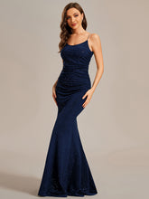 Load image into Gallery viewer, Mermaid Spaghettie Straps Wholesale Evening Dresses#Color_Navy Blue