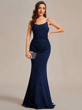 Load image into Gallery viewer, Mermaid Spaghettie Straps Wholesale Evening Dresses#Color_Navy Blue