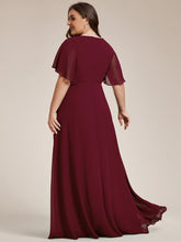 Load image into Gallery viewer, V Neck Appliques Pleated Wholesale Bridesmaid Dresses#Color_Burgandy