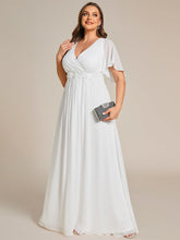 Load image into Gallery viewer, V Neck Appliques Pleated Wholesale Bridesmaid Dresses#Color_Cream