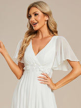 Load image into Gallery viewer, V Neck Appliques Pleated Wholesale Bridesmaid Dresses#Color_Cream