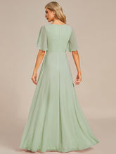 Load image into Gallery viewer, V Neck Appliques Pleated Wholesale Bridesmaid Dresses#Color_Mint Green