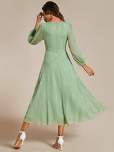 Load image into Gallery viewer, Shiny Chiffon Wholesale Wedding Guest Dresses with Long Sleeve#Color_Summer Green