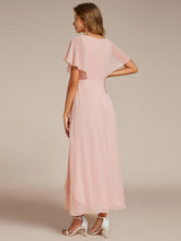 Load image into Gallery viewer, Chiffon Appliques  High-low  Wholesale Evening Dress with Short Sleeves