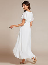 Load image into Gallery viewer, Chiffon Appliques  High-low  Wholesale Evening Dress with Short Sleeves