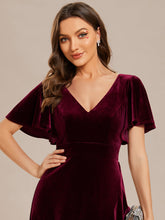 Load image into Gallery viewer, Color=Burgundy | Maxi Long Sequin Wholesale Evening Dress with Long Sleeves-Burgundy 4