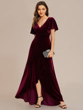 Load image into Gallery viewer, Color=Burgundy | Maxi Long Sequin Wholesale Evening Dress with Long Sleeves-Burgundy 1