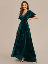 Load image into Gallery viewer, Color=Dark Green | Maxi Long Sequin Wholesale Evening Dress with Long Sleeves-Dark Green 7