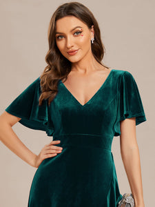 Color=Dark Green | Maxi Long Sequin Wholesale Evening Dress with Long Sleeves-Dark Green 10