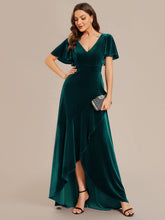 Load image into Gallery viewer, Color=Dark Green | Maxi Long Sequin Wholesale Evening Dress with Long Sleeves-Dark Green 8