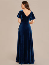 Load image into Gallery viewer, Color=Navy Blue | Maxi Long Sequin Wholesale Evening Dress with Long Sleeves-Navy Blue 12