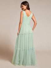 Load image into Gallery viewer, Color=Mint Green | Embroidery V Neck Wholesale Chiffon Evening Dress With Sleeveless-Mint Green 2