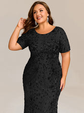 Load image into Gallery viewer, Color=Black | Bulk Order | Bodycon Fishtail Paillette Pleated Evening Gown-Black 10