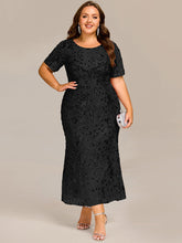 Load image into Gallery viewer, Color=Black | Bulk Order | Bodycon Fishtail Paillette Pleated Evening Gown-Black 6