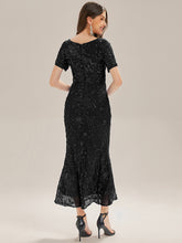 Load image into Gallery viewer, Color=Black | Factory Design Strapless Fishtail High Stretch Round Neck Midi Evening Dresses-Black 12