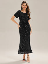Load image into Gallery viewer, Color=Black | Factory Design Strapless Fishtail High Stretch Round Neck Midi Evening Dresses-Black 15