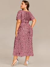 Load image into Gallery viewer, Color=Purple Orchid | Bulk Order | Bodycon Fishtail Paillette Pleated Evening Gown-Purple Orchid 2