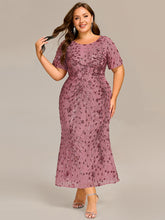 Load image into Gallery viewer, Color=Purple Orchid | Factory Design Strapless Fishtail High Stretch Round Neck Midi Evening Dresses-Purple Orchid 19