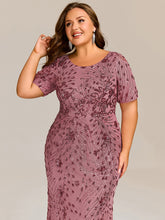 Load image into Gallery viewer, Color=Purple Orchid | Factory Design Strapless Fishtail High Stretch Round Neck Midi Evening Dresses-Purple Orchid 18