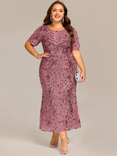 Load image into Gallery viewer, Color=Purple Orchid | Factory Design Strapless Fishtail High Stretch Round Neck Midi Evening Dresses-Purple Orchid 16