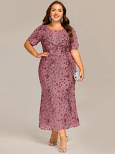 Load image into Gallery viewer, Color=Purple Orchid | Bulk Order | Bodycon Fishtail Paillette Pleated Evening Gown-Purple Orchid 1
