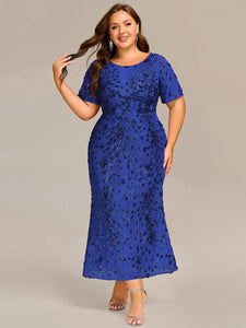 Color=Sapphire Blue | Bulk Order | Bodycon Fishtail Paillette Pleated Evening Gown-Sapphire Blue 18