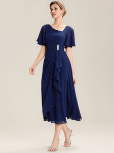 Color=Navy Blue | Bulk Order Short Sleeve Ruffle Asymmetrical A-Line Midi Evening Dresses-Navy Blue 24