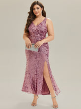 Load image into Gallery viewer, Color=Purple Orchid | Wholesale Strapless Deep V-Neck Fishtail Maxi Dress with High Stretch Evening Dresses-Purple Orchid 29