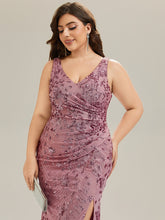 Load image into Gallery viewer, Color=Purple Orchid | Wholesale Strapless Deep V-Neck Fishtail Maxi Dress with High Stretch Evening Dresses-Purple Orchid 28