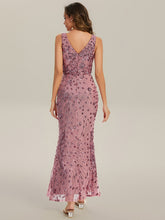 Load image into Gallery viewer, Color=Purple Orchid | Wholesale Strapless Deep V-Neck Fishtail Maxi Dress with High Stretch Evening Dresses-Purple Orchid 22