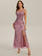 Load image into Gallery viewer, Color=Purple Orchid | Wholesale Strapless Deep V-Neck Fishtail Maxi Dress with High Stretch Evening Dresses-Purple Orchid 24
