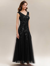 Load image into Gallery viewer, Color=Black | Wholesale Pricing Strapless V-Neck A-Line Floor Length Embroidered Evening Dresses-Black 5