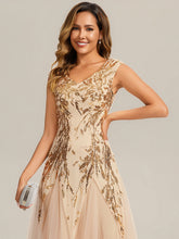 Load image into Gallery viewer, Color=Gold | Wholesale Pricing Strapless V-Neck A-Line Floor Length Embroidered Evening Dresses-Gold 13