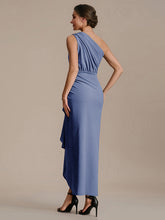 Load image into Gallery viewer, Color=Dusty Blue | Industrial Use Strapless Asymmetrical High Stretch Bodycon Floor Length Evening Dresses 2