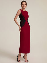 Load image into Gallery viewer, Color=Dark Red | Volume Discounts Strapless Round Neck Bodycon Maxi Dress with Eyelash Lace Trim Evening Dresses 13