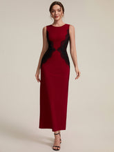 Load image into Gallery viewer, Color=Dark Red | Volume Discounts Strapless Round Neck Bodycon Maxi Dress with Eyelash Lace Trim Evening Dresses 14