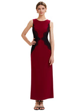 Load image into Gallery viewer, Color=Dark Red | Volume Discounts Strapless Round Neck Bodycon Maxi Dress with Eyelash Lace Trim Evening Dresses 2