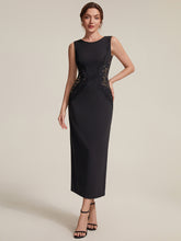 Load image into Gallery viewer, Color=Black | Volume Discounts Strapless Round Neck Bodycon Maxi Dress with Eyelash Lace Trim Evening Dresses 15