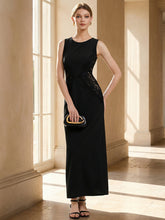 Load image into Gallery viewer, Color=Black | Volume Discounts Strapless Round Neck Bodycon Maxi Dress with Eyelash Lace Trim Evening Dresses 7
