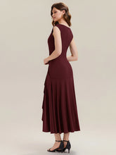 Load image into Gallery viewer, Color=Burgundy | One Stop Shop Sleeveless Asymmetrical Ruffled A-Line Maxi Evening Dresses-Burgundy 2